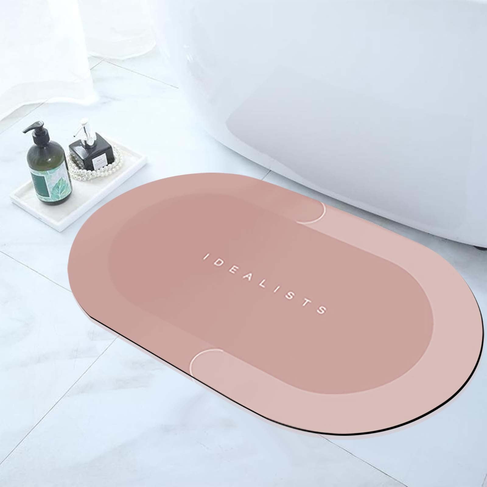 Antqov Bath Mat, 16x24" Non Slip Bathroom Rugs, Quickly Dry Absorbent Bathroom Floor Mats Shower Rug for in Front of Bathtub Shower Decor