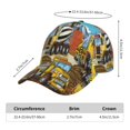 thumbnail image 2 of Pofeuu Different Construction Site Vehicles Print Adult Adjustable Embroidered Graphic Baseball Hat for Men and Women, 2 of 6