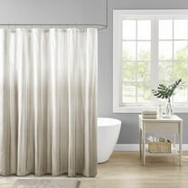 OLLIIX Madison Park Ara Shower Curtains, Seersucker Ombre Printed Shower Curtain, Brown, 72" x 72"