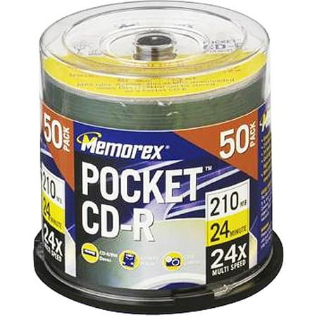 Memorex 24x Write-Once Pocket CD-R Spindle For Data - 50 Disc Spindle