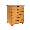 thumbnail image 4 of Adeptus Solid Wood 76152  6 Drawer Wide Roll Cart - Med Pine, 4 of 9