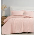 thumbnail image 4 of Brooklyn Loom 100% Flax Linen Blush 3-Piece Full/Queen Comforter Set, Solid Casual themed, Adult Bedding, OEKO-TEX Certified, 4 of 8