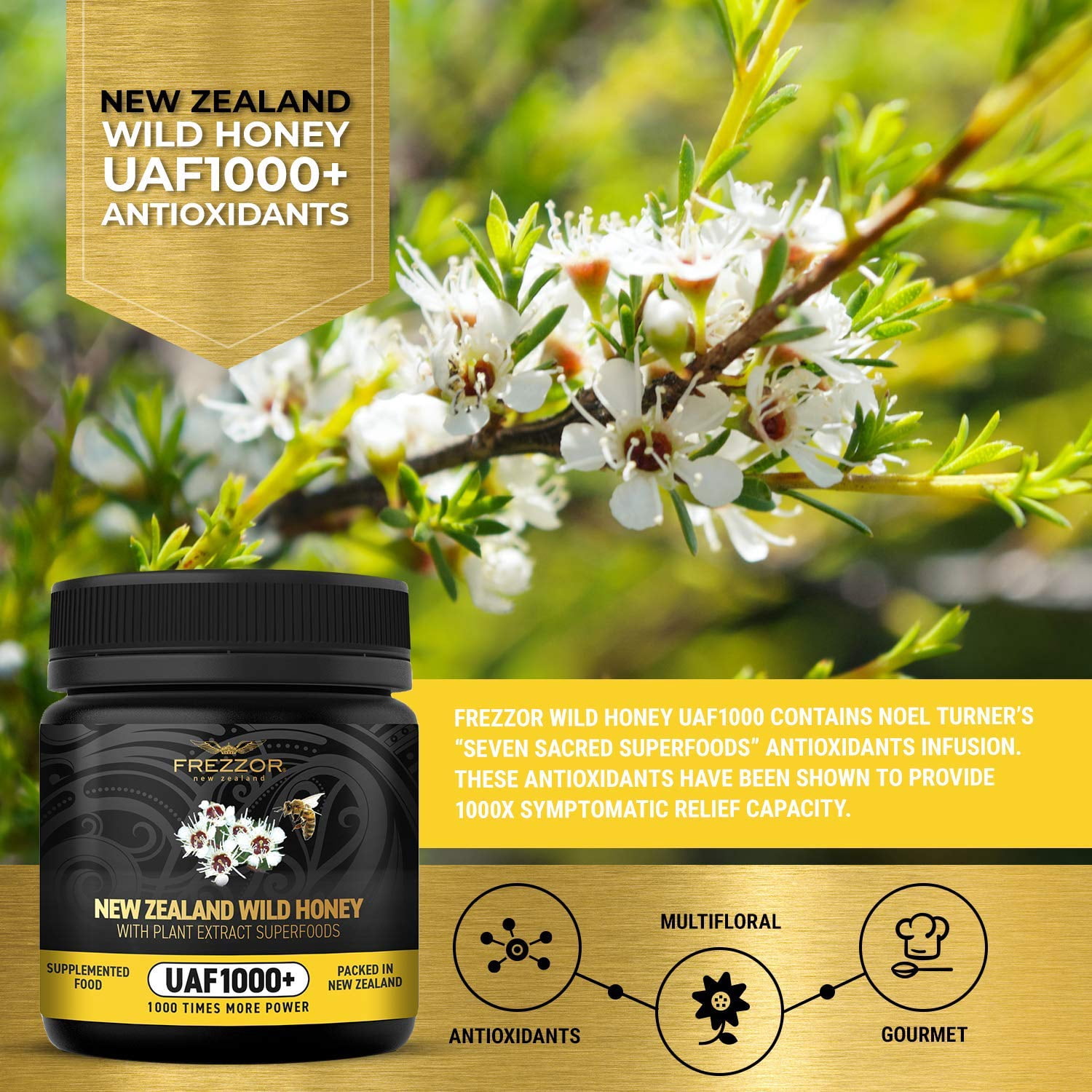 FREZZOR New Zealand Manuka Honey UAF1000+ & Multifloral Manuka Honey UAF1000+