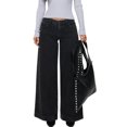 thumbnail image 1 of WIFORNT Womens Wide Leg Jeans Back Bow Print Low Rise Washed Denim Pants Casual Long Trousers, 1 of 7