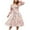Pink, variant on Aueoeo Women's Dresses for Autumn Square Neck Floral Print Long Sleeves Chiffon Dress