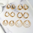 thumbnail image 3 of Juego de 6 Pares de Aros Chapados en Oro Amarillo JeenMata Estilos Modernos y Clásicos, 3 of 5
