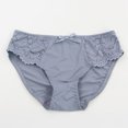 thumbnail image 4 of ZQUUVOU Lace Bikini Underwear for Women Low Rise Thin Cute Bow Briefs Breathable Comfortable Underwear Ladies Hipster Gray, 4 of 8