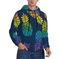 thumbnail image 2 of Rateoe Abstract Bright Pineapple Fruit Retro Pattern Mens Hoodie, Pullover Hooded Sweatshirt, Kangaroo Pocket Hoodie Ideal for Daily Wear, Travel and Home-Medium, 2 of 7