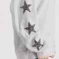 thumbnail image 3 of Women's Gameday Couture Ash UCF Knights Oversized Pennant Pride Rhinestone Star Sleeve Sweatshirt, 3 of 3