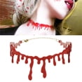 thumbnail image 2 of Halloween Partie Robe Ball Punk Rock Deathrock Sang Rouge Point Collier Choker, 2 of 6