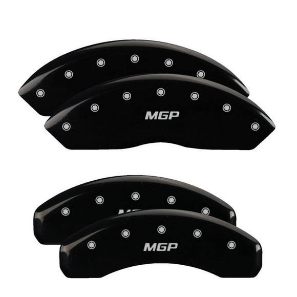 Fits 2019-2021 Ford Ranger MGP Caliper Cover Caliper Cover 10248SMGPBK Set Of 4; MGP Logo; Powder Coated; Black; Aluminum