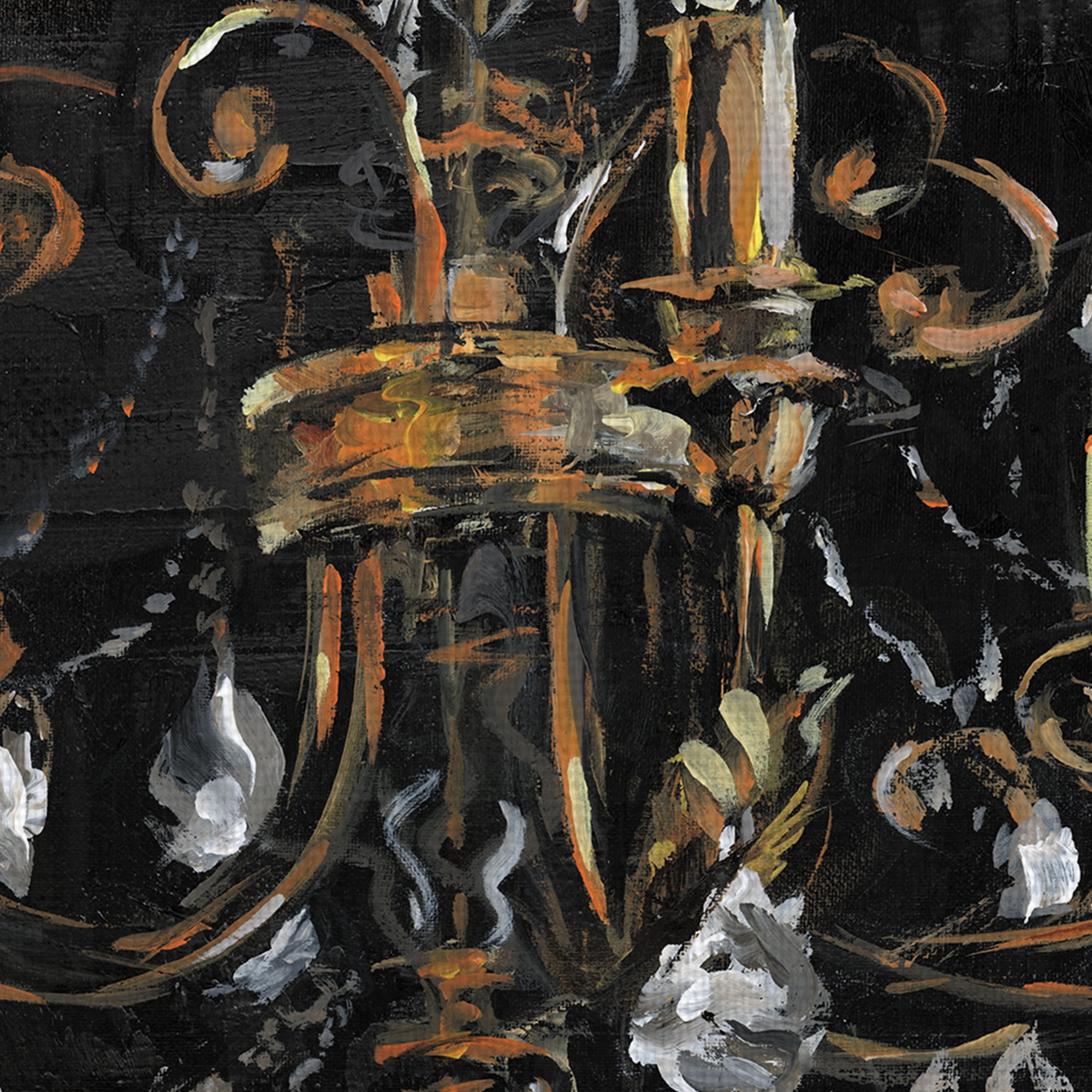 Golden Chandelier by Willowbrook Fine Art Canvas Art Print