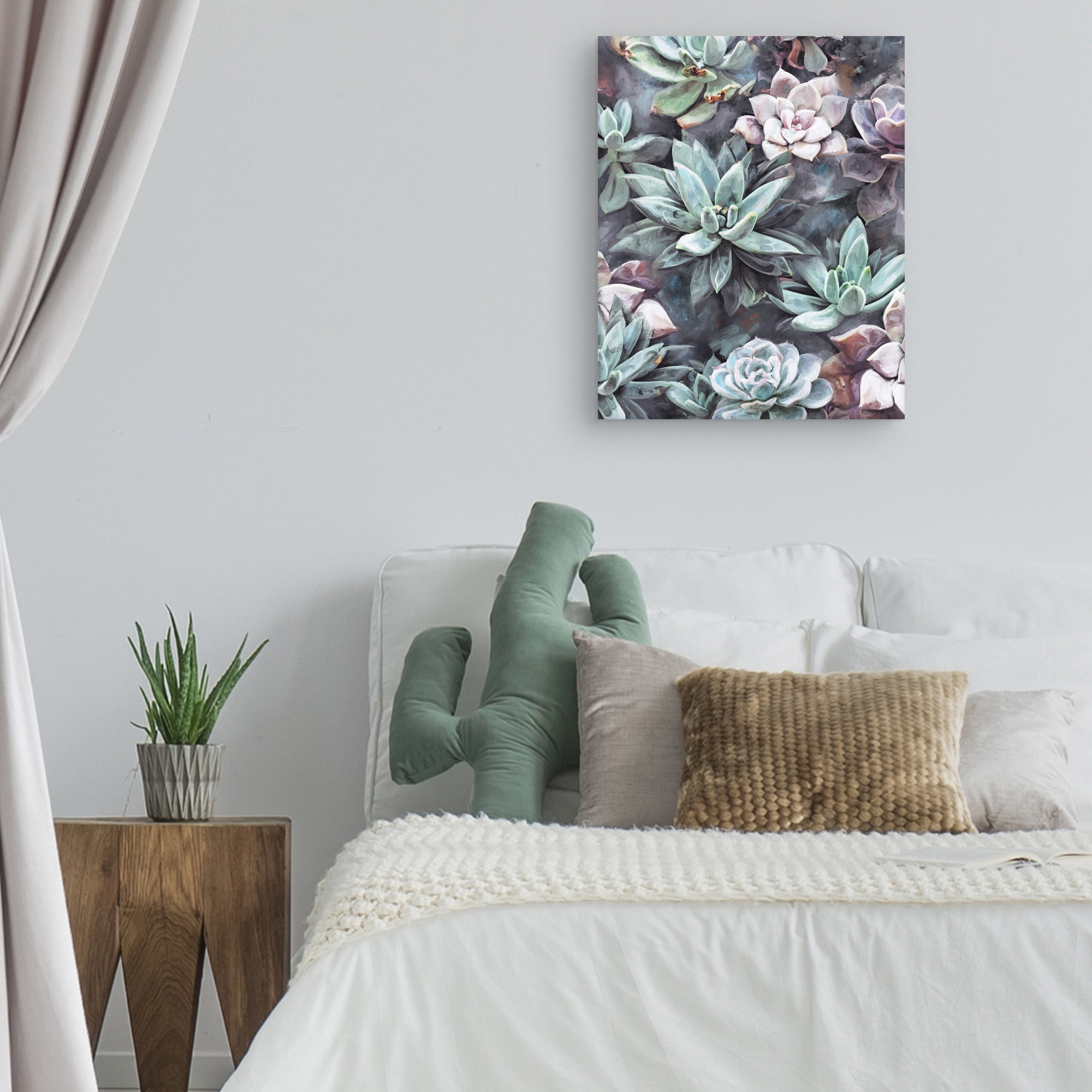 Succulents on Gray by Studio Arts Canvas Art Print