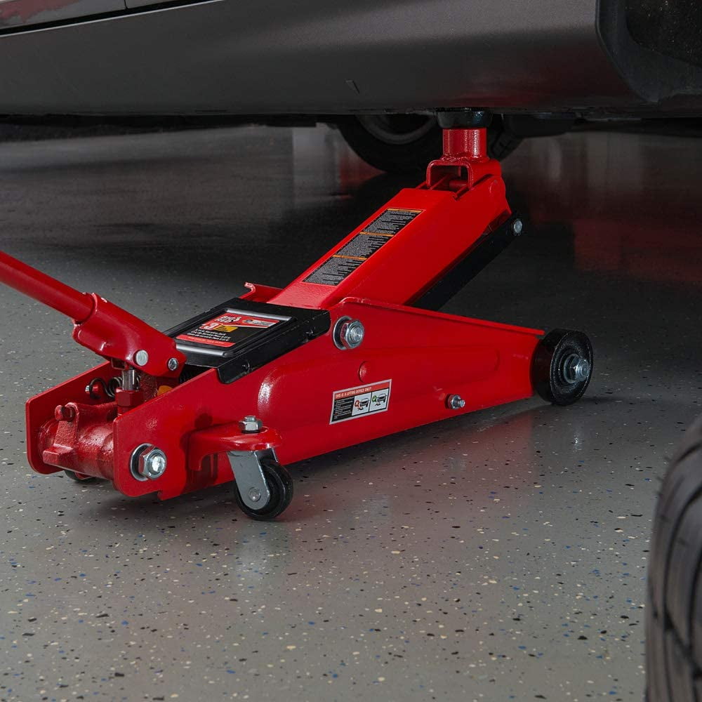 Big Red 3 Ton Hydraulic Trolley Service/Floor Jack with Extra Saddle, Fits SUVs and Trucks, Red, W8306 Big Red 3 Ton Hydraulic Trolley Service/Floor Jack with Extra Saddle, Fits SUVs and Trucks, Red, W8306 - 1