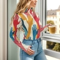 thumbnail image 5 of Colorful Hands Women's Mock Turtle Neck Long Sleeve Tops Bodysuit Jumpsuit One Piece Leotards Shirt, 5 of 8