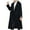 Black, variant on Herrnalise Women's 2024 Fall Fashion Overcoat Faux Suede Shacket Jacket Lapel Belted Long Trench Coats Black,XL