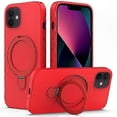 thumbnail image 1 of Silicone Phone Case with Magnetic Ring Holder for 11, MagSafe Compatible (Red), 1 of 5