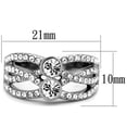 thumbnail image 2 of Luxe Jewelry Designs Women's Stainless Steel Ring with Round Clear Crystals - Size 5 (Pack of 2), 2 of 4