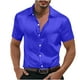 thumbnail image 2 of pstuiky camisetas para hombre, Camisa informal de manga corta con solapa y botones de color liso para fiesta de baile para hombre ropa de hombre xxl, 2 of 8