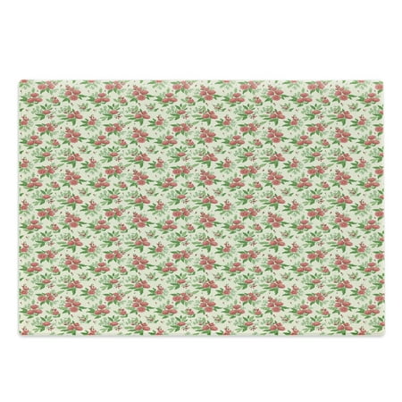 

Floral Vintage Cutting Board Blooming Buds and Flowers Spring Vibes Decorative Tempered Glass Cutting and Serving Board in 3 Sizes by Ambesonne