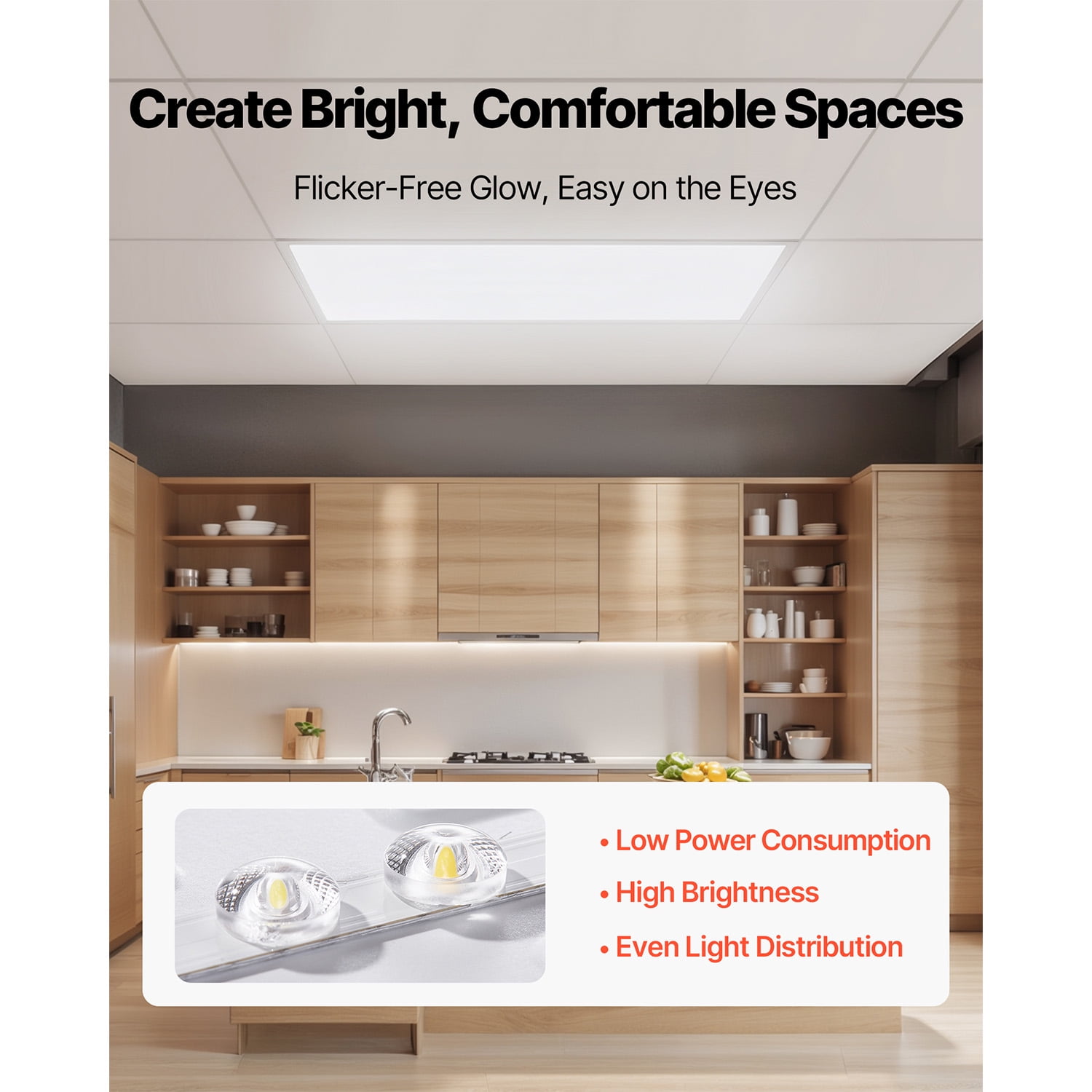 KFFKFF 2x4 FT LED Flat Panel Light, 7800 LM, Flush Mount Ceiling Lighting Fixture with Adjustable Color Temperatures 4000K/5000K/6000K, 30W/40W/50W, 0-10V Dimmable, Slim Design for Residential