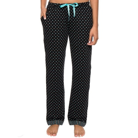 Leopard Heart Pants - Women's Double Layer Jersey Lounge Pants - Hearts Black/Aqua - X-Large