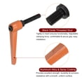 thumbnail image 4 of Unique Bargains 4 Pack M10 x 40mm Male Threaded Stud Adjustable Clamping Lever Handle Bolt Knob Orange, 4 of 6