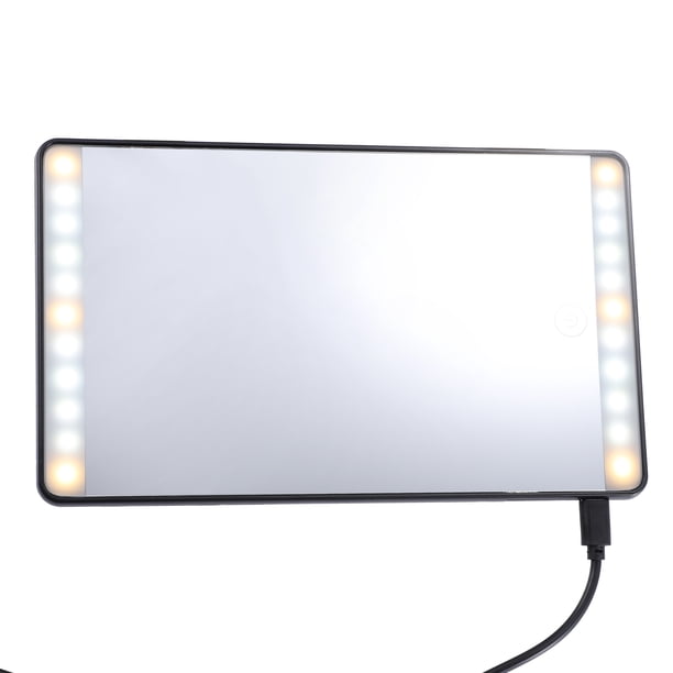 2 en 1 Auto Visera Tocador Retrovisor Maquillaje Escritorio Espejo Negro