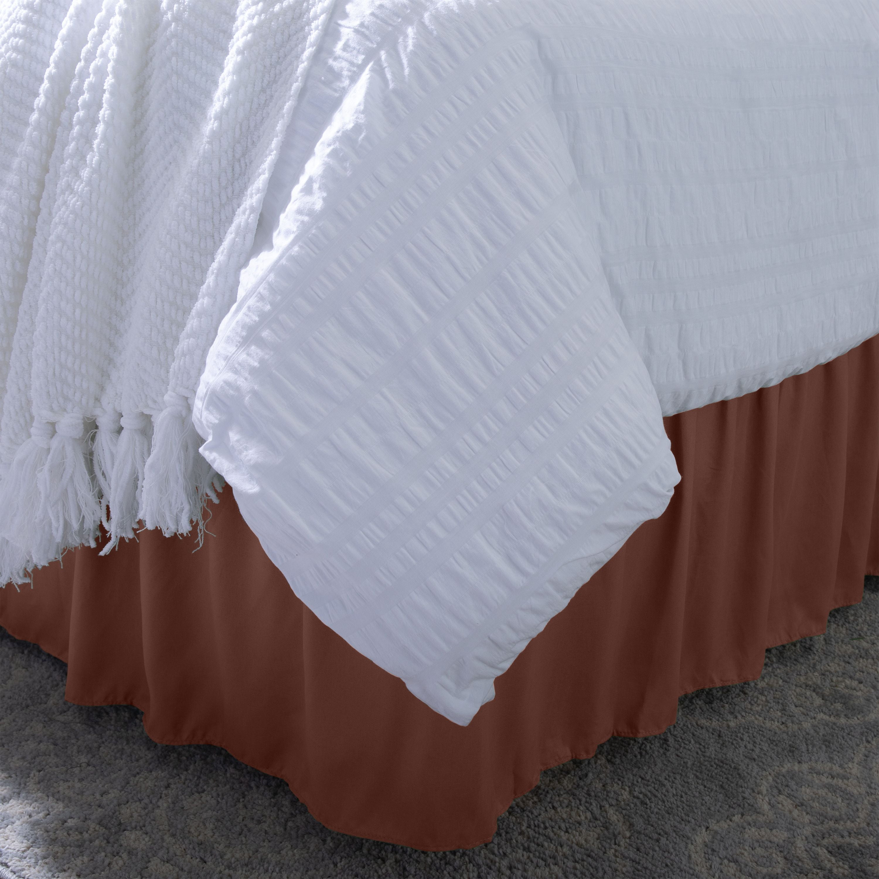 Home Details 18" Drop Wrap Around Bed Ruffle Twin/Full in Chocolate