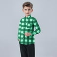 thumbnail image 4 of Girls Boys Button Down Long Sleeve Shirts Blouses Toddler Plaid Jackets Fall Winter School Casual Shirt with Chest Pocket, 4 of 7