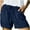 Dark Blue, variant on Sngxgn Women's Casual Mid Rise Denim Shorts Stretch Ripped Raw Hem Casual Shorts(Blue,S)