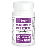 Supersmart - Magnolia Bark Extract 300 mg per Day (90% Honokiol & Magnolol) - Adaptogenic Herb & Antioxidant | Non-GMO & Gluten Free - 60 Vegetarian Capsules
