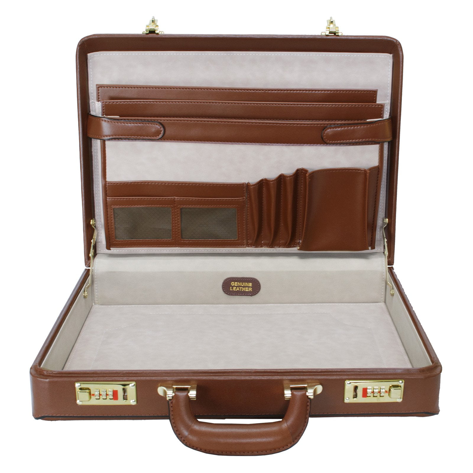 Lawson Leather Attache Case - Brown