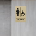 thumbnail image 3 of JPPlus ADA-Compliant Braille Signs Featuring Grade 2 Braille & Raised Tactile Text. Ready to Install, 2-Pack (Taupe/Black, Women Handicap), 3 of 4