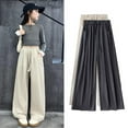 thumbnail image 2 of Ruyang Trendy Wide Leg Sweatpants for Teen Girls Baggy Joggers with Drawstring Plain High Waisted School Athletic Pants Winter Clothes, 2 of 7