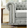 thumbnail image 3 of Aukfa 80" Sectional Sofa for Living Room, 3 Seater Couch with Reversible Ottoman, Chenille, Dark Gray, 3 of 9