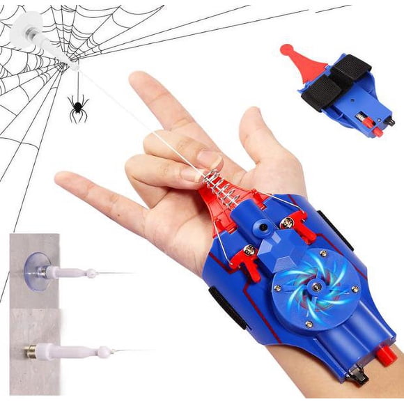 MesaSe Web Shooter Launcher String Toy  Electric Reel-in Spider Web Shooters Real Silk [9.8ft Range]  Toy for Halloween Kids Superhero Role-Playing