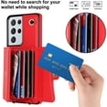 thumbnail image 3 of REQO Phone Case for Samsung Galaxy S21 Ultra 5G Wallet Cover with RFID Blocking Credit Card Holder Wrist Crossbody Strap Lanyard Stand Cell Accessories S21ultra 21S S 21 21ultra G5 Women Men Red, 3 of 6