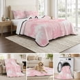 thumbnail image 6 of Quilts Twin XL Size, Tropical Palm Tree Soft Comforter Bedding Set for Bed, Pink White Plants Coastal Leaf Beach Lightweight Quilted Bedspread with Pillow Cover(2 Pieces) for All Season, 68x98 Inch, 6 of 9
