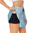 thumbnail image 1 of Balery Snowflake Snowing Pantalones cortos deportivos para mujer con forro y dos bolsillos, elásticos, para entrenamiento, gimnasio, yoga-X-Large, 1 of 7