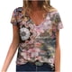 thumbnail image 1 of Blusa estampada de verano para mujer, camisetas casuales de manga corta con cuello en V, camisetas Pompotops  hkajfhjk472518, 1 of 5