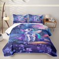 thumbnail image 2 of Erosebridal 3D Cartoon Unicorn Quilt King For Kids,Cute Magic Animal King Coverlet Set,3-Piece, 2 of 7