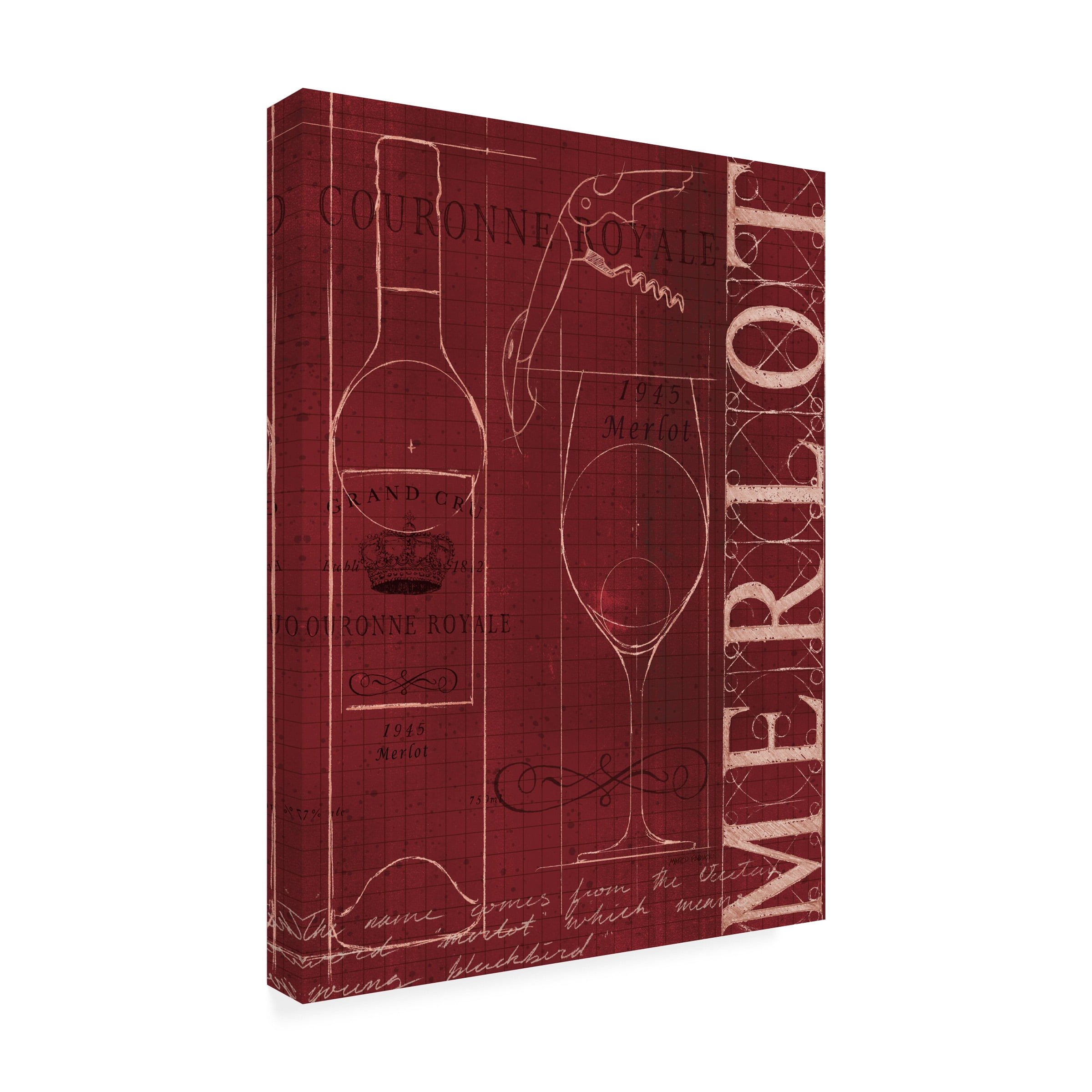 Marco Fabiano 'Wine Blueprint II' Canvas Art