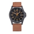 thumbnail image 5 of Zzbeans Military Sports Watch, Outdoor Mens Date Analog Quartz Wrist Watch, Stainless Steel Canvas Hook Buckle, Casual Water Resistant Watch for Men Hiking Date, Brown, 5 of 5