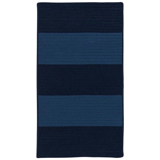 Colonial Mills Rug NW06R024X048S Newport Textured Stripe Rectangle Area Braided Rug Blue - 2 x 4 ft.