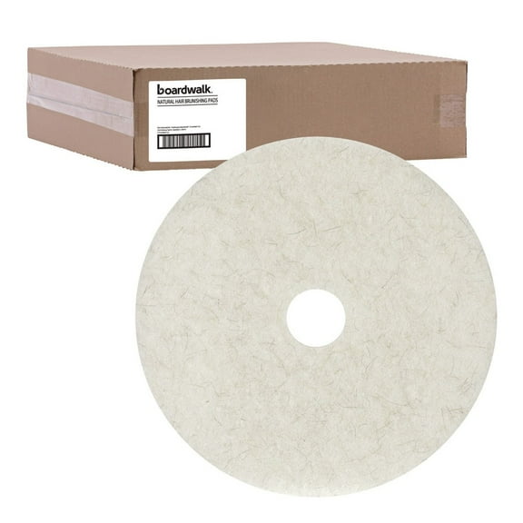 Boardwalk Ultra High-Speed Natural Hair Floor Pads 17" Diameter White 5/Carton 4017NAT