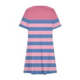 thumbnail image 4 of mfyjkho Vestidos para mujer, Vestido casual de mujer con cuello redondo y manga corta estampado Vestidos festivos para mujer xl, 4 of 6