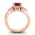 thumbnail image 4 of 2.50 Ct Round Shape Garnet & Pink Sapphire Gemstone Unique Wedding Ring for Women Solid 14K Rose Gold Size 3.5 by Diamond-Capitals, 4 of 8