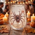 thumbnail image 4 of SHJHENG Halloween Araneid Floral Themed Wine Glass With Gold Rim Decorative Drinking Glass Elegant Glass Cup Ideal Gift For Festival 420ml, 4 of 6