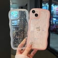 thumbnail image 5 of for iPhone 13 Case 6.1",Cute Curly Wave Case with Star Glitter,Clear Shiny Bling Soft TPU Shockproof Phone Protecive Case for Women Girls-Blue, 5 of 18